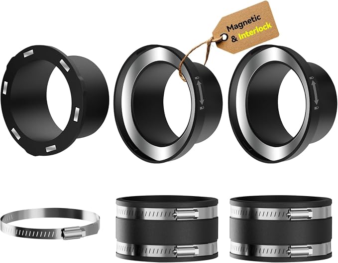 Magnetic dust collector kit for 4-inch shop vacuum hoses，2pcs | One-to-Multi by JoinerJetly