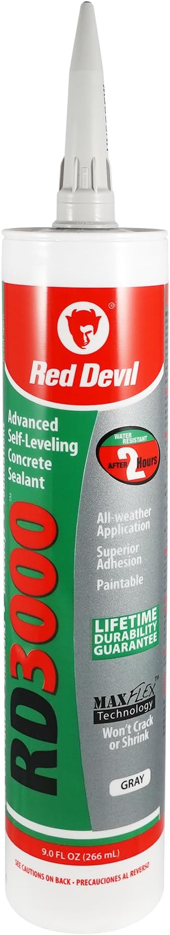 Red Devil 0980 RD 3000 Advanced Self-Leveling Concrete Sealant, 9.0 Oz. by RedDevil