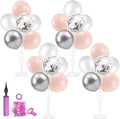 ZJDHPTY 4Set Silver Pink Balloon Stand Girl Baby Shower Decorations | Table by ZJDHPTY