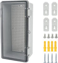 Junction Box, Hinged Grey Clear Cover IP67 Waterproof ABS Project Box by Otdorpatio