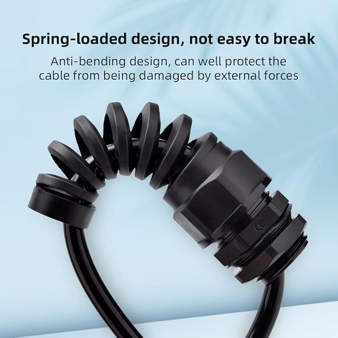 Strain Relief Cord Connector, CGELE 10 Pack NPT 1/4" Waterproof Cable Gland - Image 4