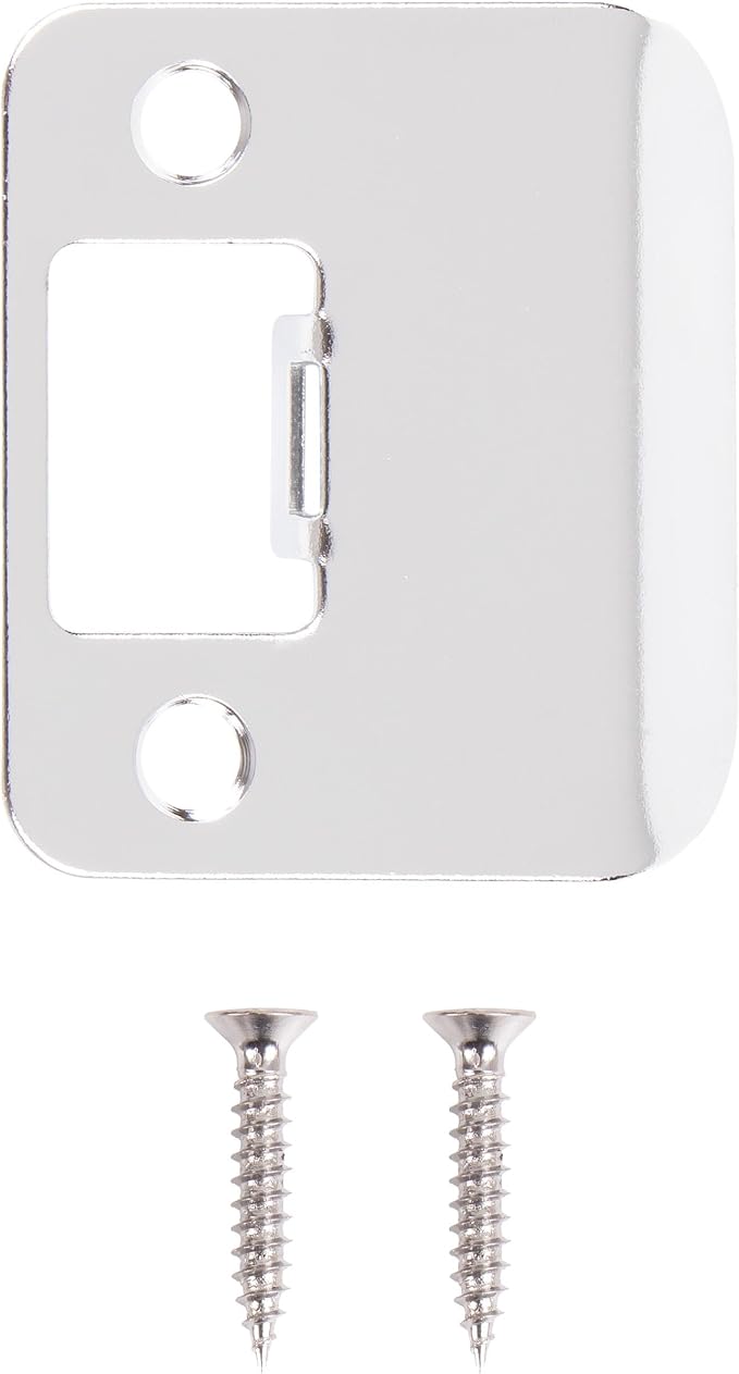 Round Corner Extended Lip Strike Plate, 2-1/4" x 1-1/2", Polished Chrome - Image 2