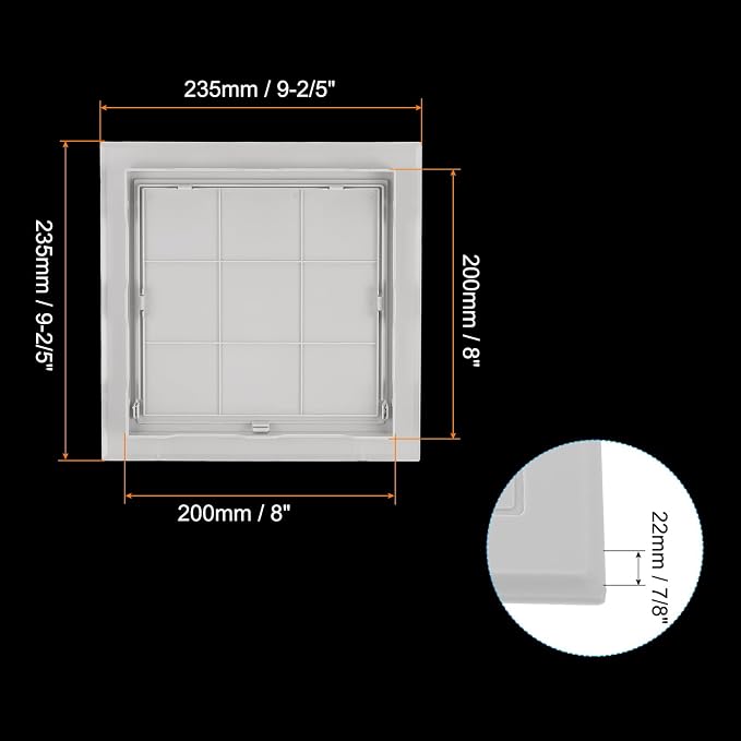 PATIKIL 8x8 inch Removable Hinged Access Panel, ABS Plumbing Access Doors Easy - Image 2