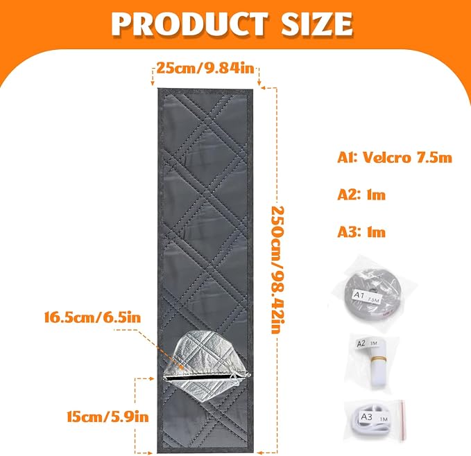 98" Sliding Door AC Vent Kit, 3-Layer Thickened Thermal Barrier | Thermal - Image 2