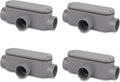 4Pack 3/4 Inch Rigid PVC Conduit Body Type T, Slip x Slip PVC Conduit Bodies T by CKVIHAV