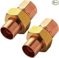 2 Pack 1/2" C x C LF Brass Pipe Union Sweat to Male | by Otoolling