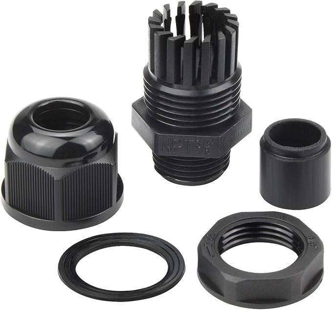 XHF 50 Pcs 3/8" IP68 Strain Relief Nylon Cord Grip Waterproof NPT Cable Glands - Image 4