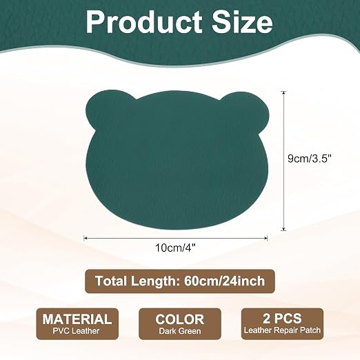 PATIKIL Leather Repair Patch, Dark Green - Image 2