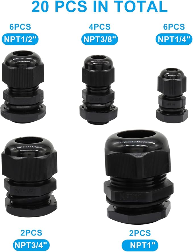 NPT1/4" NPT3/8" NPT1/2" NPT3/4" NPT1" Cable Glands, Junction Box Wire Gland - Image 2