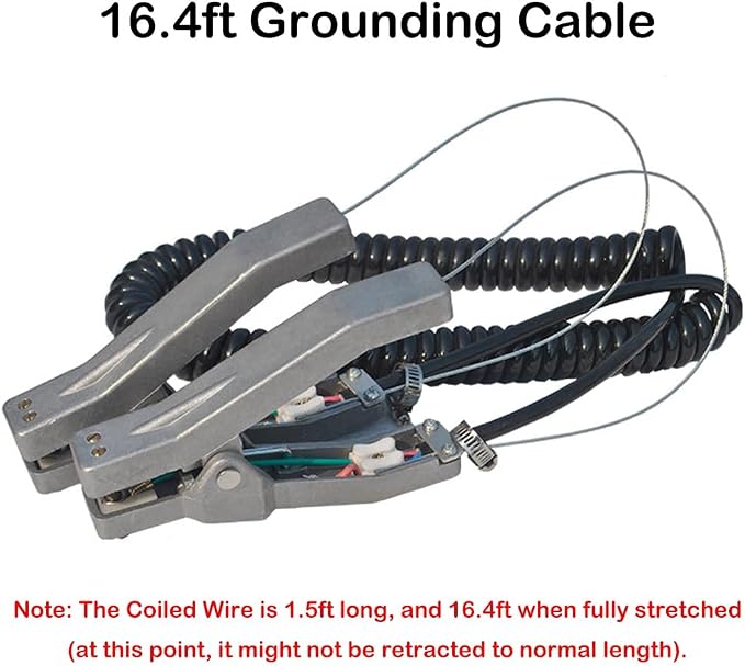 Ground Cable Clamp, 16.4ft Coiled Grounding Cable, Aluminum Alloy Anti Static - Image 3