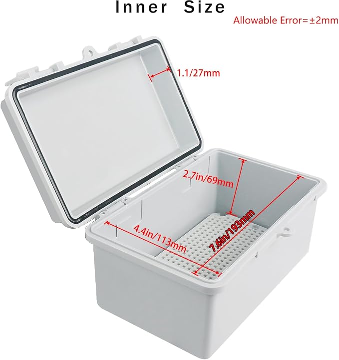 Junction Box, Hinged Grey Cover IP67 Waterproof ABS Project Box - Image 3