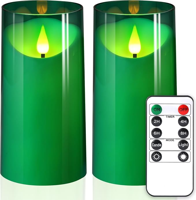 NURADA 3"x6"Flickering Flameless Candles: 3D Wick Acrylic Battery Operated LED by NURADA