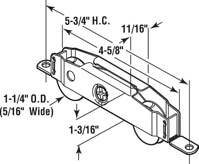Heavy Duty Sliding Patio Door Roller Assembly 1-1/4 Inch Steel Ball Wheel - Image 7