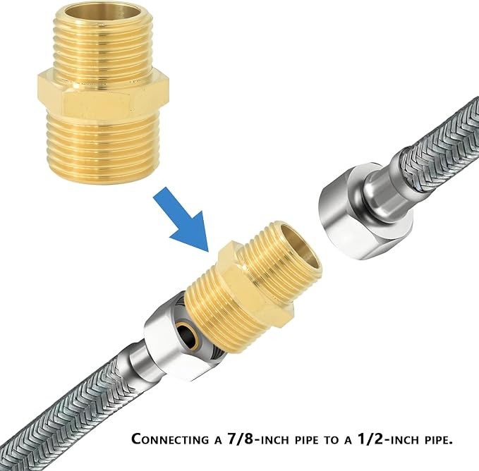 Brass 1/2"x7/8" or 15/16" Double Male Splitter | Double male extension - Image 9