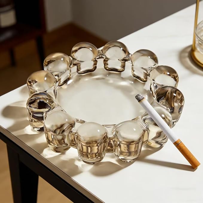 Chic Smoky Bubble Glass Candle Dish – Modern Clear Glass Candle Holder - Image 6