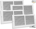14x06 Air Return Vent Cover, Solid Steel White, 4 Pack by SierraGrates