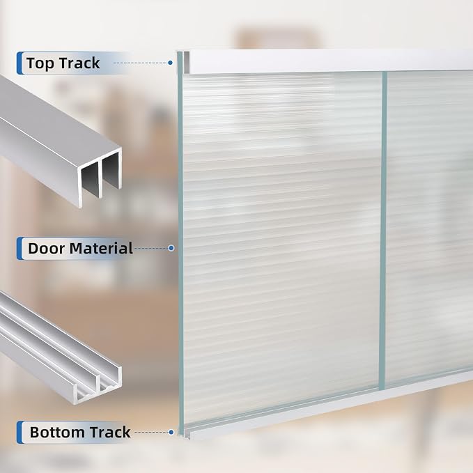 Raytano 2 Sets 48" Metal Sliding Door Track Set - Image 7