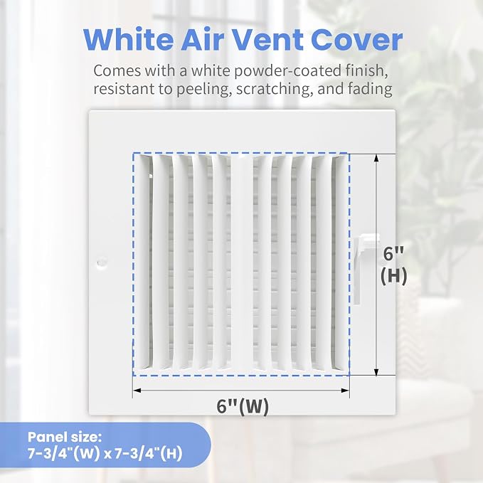 6 x 6 Inch Air Vent Covers for Wall or Ceiling - Image 2