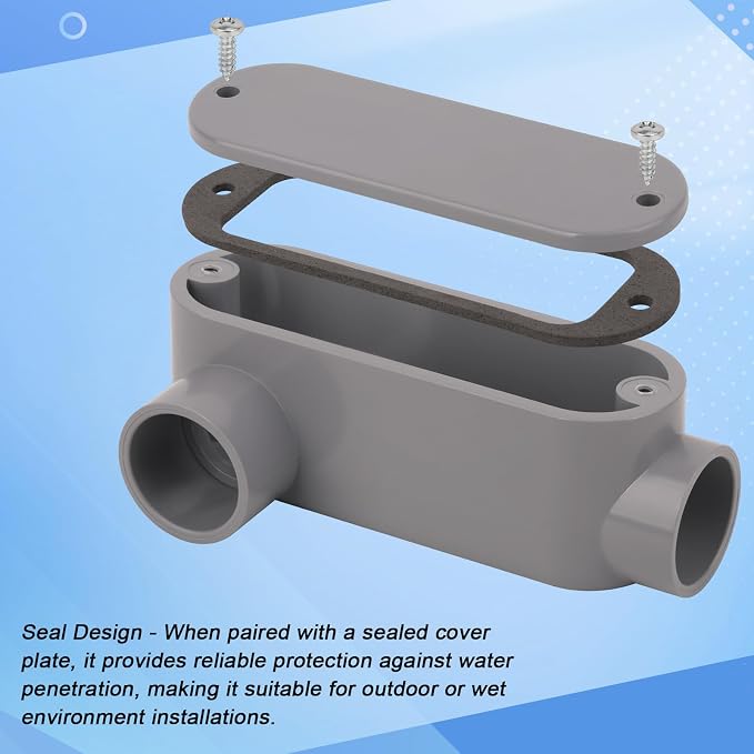 4Pack 3/4 Inch Rigid PVC Conduit Body Type LR, Slip x Slip PVC Conduit Bodies - Image 2