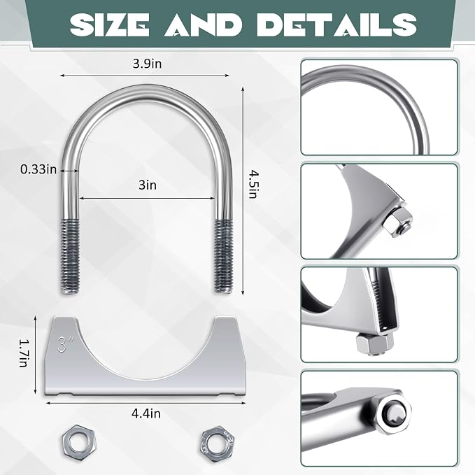 Geetery 2 Pack 3 Inch Swivel Style Exhaust Hangers | Heavy Duty Muffler Hanger - Image 3