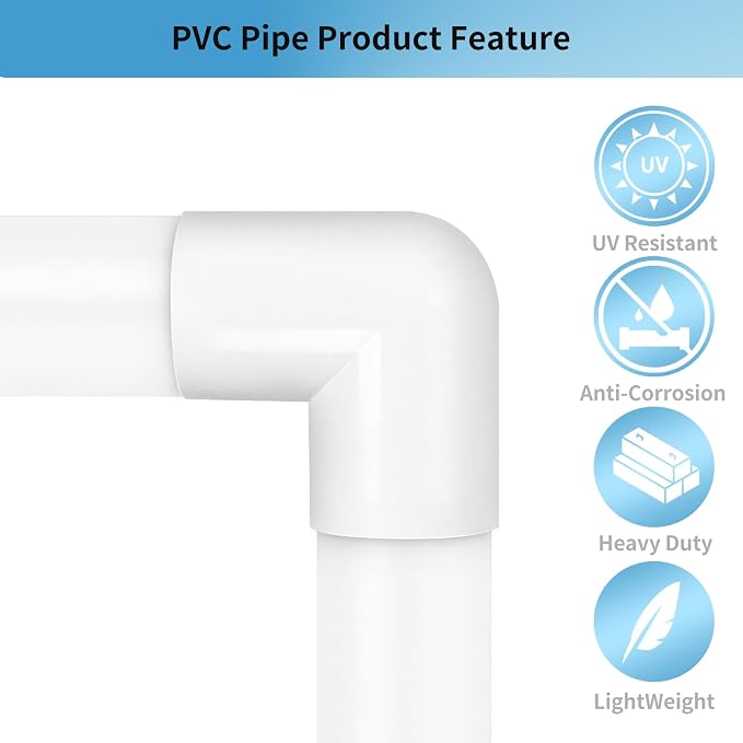 LESSO 10 Pack 1" 90 Degree PVC Elbow Fittings, SCH40 White | 2-Way Right Angle - Image 3