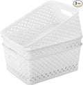 MaxGear 3 Pack Plastic Storage Baskets, Suitable by MaxGear
