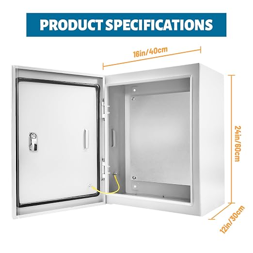 Electrical Junction Box 24x16x12, NEMA 4X IP66 Steel Enclosure Box | 1.5mm steel - Image 7