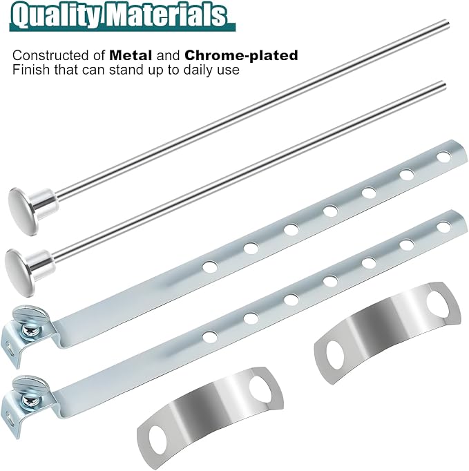 Enhon 2 Pack Universal Lavatory Pop Up Drain Lift Rod, and Spring Clip Kit - Image 3