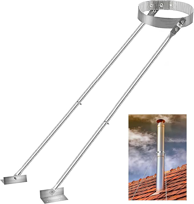 Diameter Stove Pipe Stainless Steel Roof Bracket Support Kit Adjustable by VREVEO