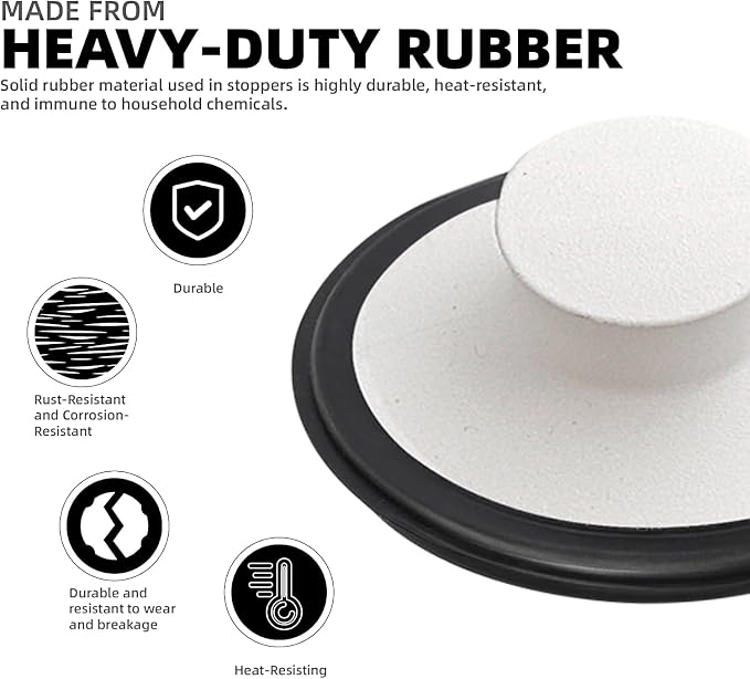 RQYEKDO 3.5" Sink Stopper White Fits InSinkErator Moen Waste Maid - Image 4