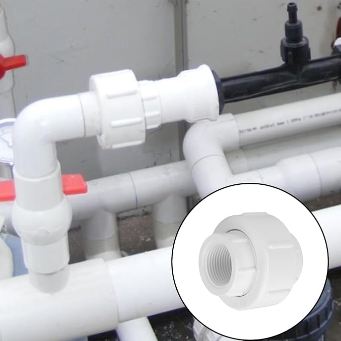 6Pcs 3/4Inch Female Threaded PVC Union Coupling Pipe Fitting 3/4'' PVC FNPT - Image 6
