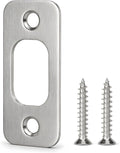 Round Corner Deadbolt Strike Plate, Stainless Steel – 1 Pack, Brushed Nickel by siwil