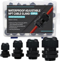 Electrical Conduit Fittings 33 Pack Adjustable 3-18mm Nylon PA66 Cable Glands by AIRTAK