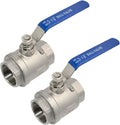2Pcs 316 Stainless Steel 1.5" Full Port Ball Valve by Megairon