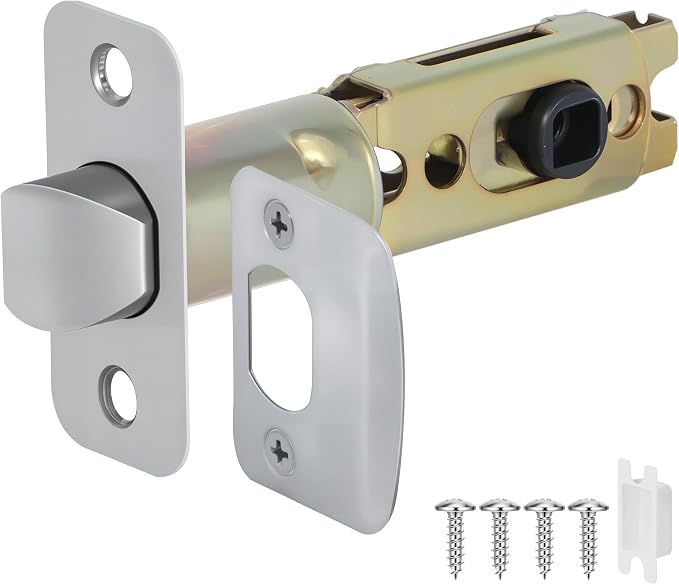 1 Pack Nickel Door Latch Replacement, 8mm Big Spindle Hole, 45°Turning Angle by POFEIKTS