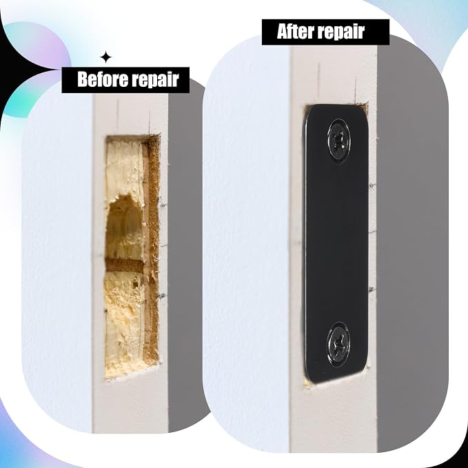 Blulu 2 Set Door Hole Cover Plate Blank Strike Filler Plate, Increase Home - Image 3