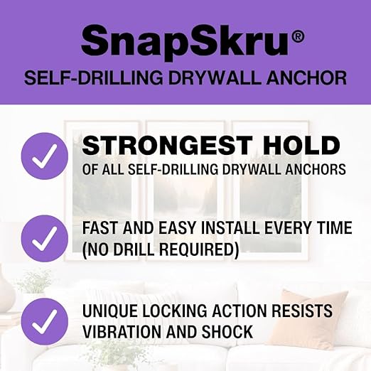 TOGGLER SnapSkru SP Drywall Anchors, 100 Pack, Screws not Included | - Image 4