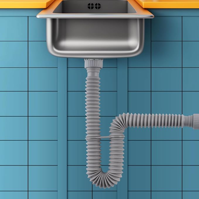 Sink Drain Pipe, Flexible Sink P-Trap Pipe - Image 9