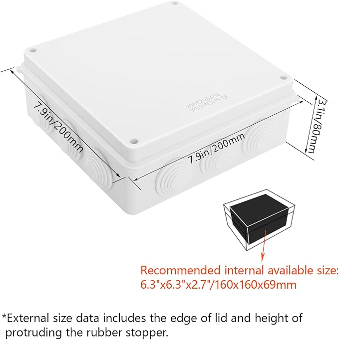 ABS Plastic Dustproof Waterproof IP65 Junction Box Universal Electrical Project - Image 2