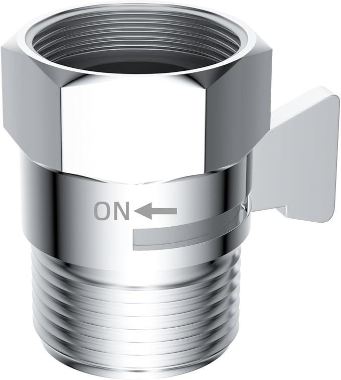 Hibbent All Metal 1 Pack Shower Head Flow Control Valve, G1/2 Brass Shut-off by Hibbent