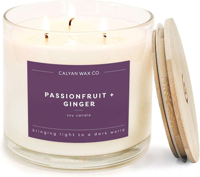 Passionfruit & Ginger 3 Wick Scented Candle by CalyanWaxCo