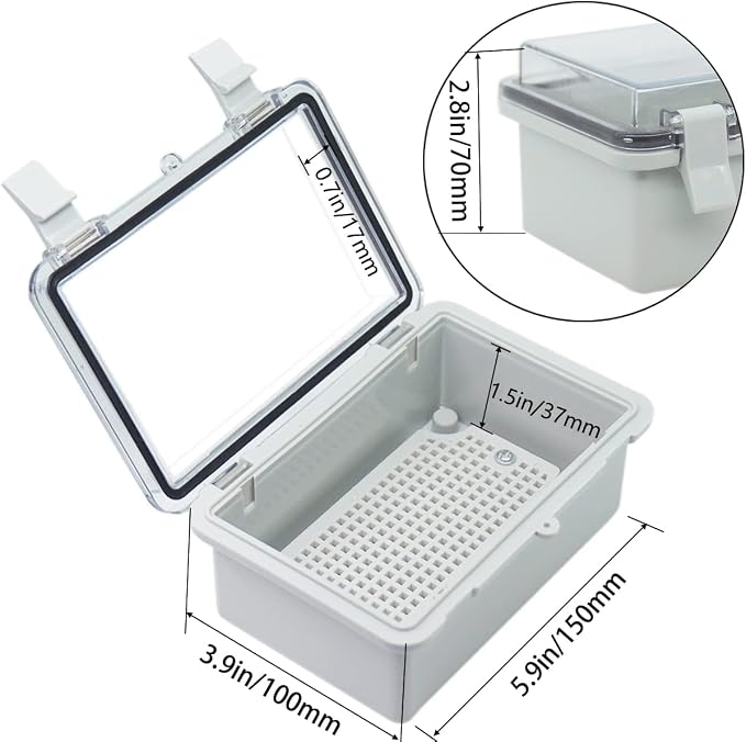 Junction Box, Hinged Clear Cover IP67 Waterproof ABS Project Box - Image 3