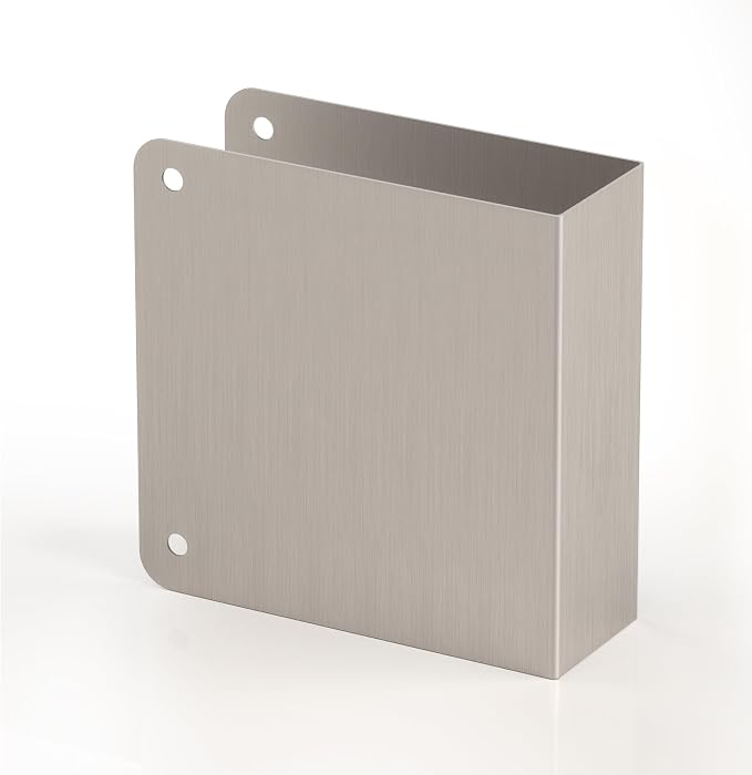 Door Knob Reinforcement Plate, Satin Nickel, Fits 1-3/8" Doors, Lock and Knob by NAUBEA