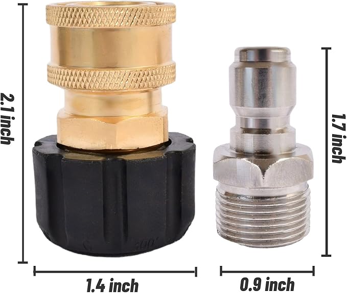 Pressure Washer Adapter Set, M22 to 3/8'' inch Quick Connect Kit - Image 5