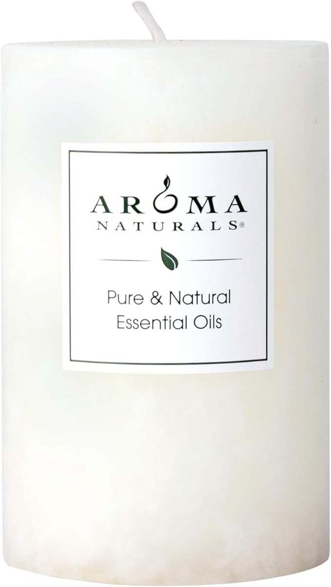 Aroma Naturals Holiday Essential Oil Vanilla & Peppermint Scented Pillar Candle by Aroma+Naturals