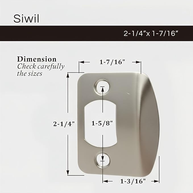 Deadbolt Strike Plate – Round Corner Door Knob Strike Plate, Reinforced Door - Image 3