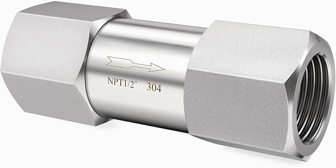 ChillWaves 304 Stainless Steel In-Line Split Check Valve 1/2" NPT Female Thread by VisittheCHILLWAVES