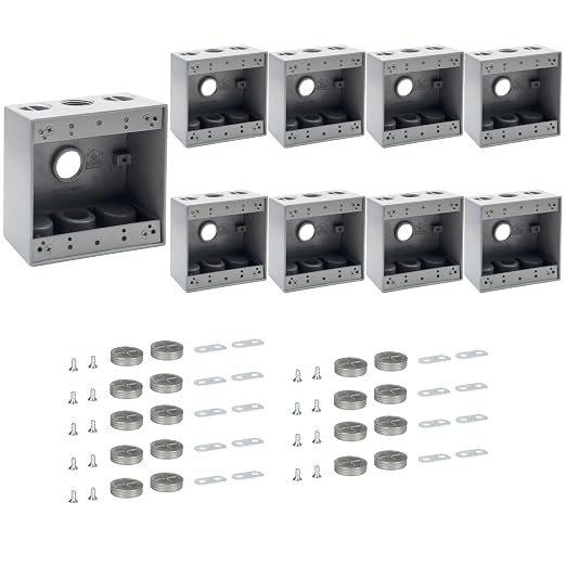 Weatherproof Outlet Box with Three 3/4-in Threaded Outlets, 9 Pack | Features by XGGYA