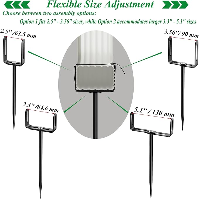 Downspout Bracket, Heavy Duty Size-Adjustable Storm-Proof Downpipe Bracket - Image 3