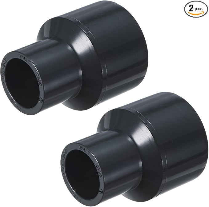M METERXITY 2-Pack UPVC Reducer Pipe Fitting 1-1/4"x3/4" Reducing Grey | by MMETERXITY